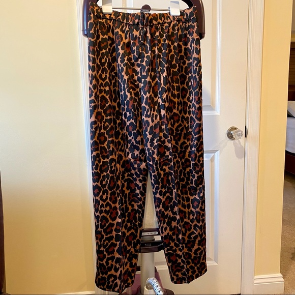 J Crew High-Rise Wide Leg Trouser - Leopard - NWT - Picture 5 of 7